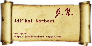 Jókai Norbert névjegykártya